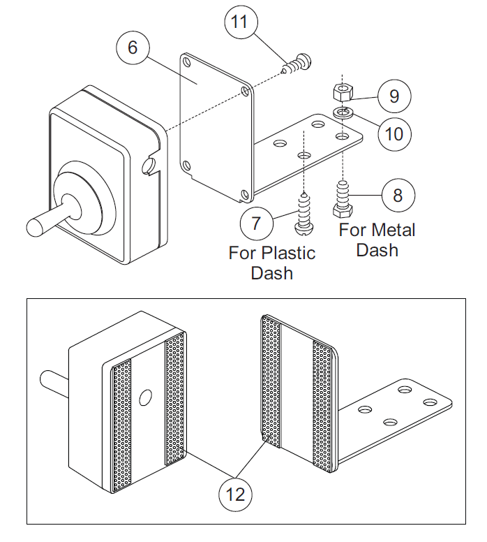 4x 1"x3" 3M Dual lock Plow control mount Isolation module Dash Go pro 