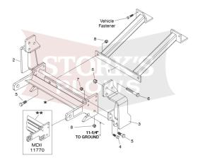 17176 Meyer MDII Plus Mount 1996-2005 4x4 H1 Hummer Plow Frame