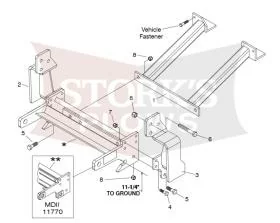 17176 Meyer MDII Plus Mount 1996-2005 4x4 H1 Hummer Plow Frame