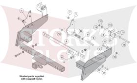 27936-2 Under-Frame Mount Brackets for Western ProFlo, Fisher Speed-Caster Spreader 03-2015 Dodge Ram 2500 HD 3500