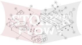 35161 SnowEx Western Fisher Snowplow Mount 2017-2021 Hustler MDV with Front Hitch / Winch Mount 35153