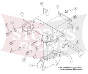 35205 Polaris Ranger 21-24 500 / 570 Mid Size Plow Mount Western Fisher Snowex