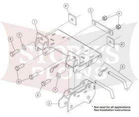 35205 Polaris Ranger 21-24 500 / 570 Mid Size Plow Mount Western Fisher Snowex