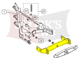 44557-2 Western Push Frame Ultramount MVP Plus, MVP3  V Plow