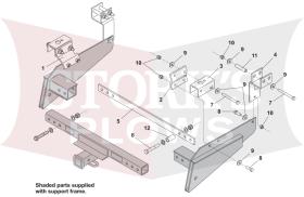 63827-1 Under-Frame Mount Brackets Western ProFlo, Fisher Speed-Caster Spreader Dodge Ram 1500 2002-03