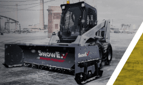 31608 8' SnowEx Power Pusher 36" tall Trace Technology Steel Trip Cutting Edge Skid Steer Pusher Box
