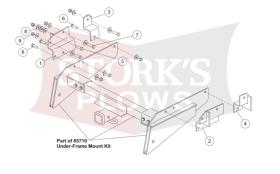 65890 Under-Frame Mount Brackets Western ProFlo, Fisher Speed-Caster Chevy GMC 1988-1998
