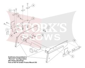 67040-2 Under-Frame Mount Brackets Western ProFlo, Fisher Speed-caster Spreader 94-02 Dodge Ram 1500 2500 2500HD 3500