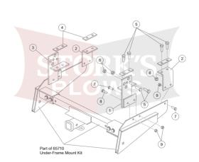 67450 Under-Frame Mount Brackets Western ProFlo, Fisher Speed-Caster Ford 97-04 F-150 F-250LD Heritage