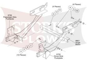 7124 Fisher MM Mount Kit Dodge W150 W250 W350 Ram Charger