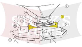 95323-1 Deflector For Western/Fisher 2500 (early version) Salt Spreader Tailgate