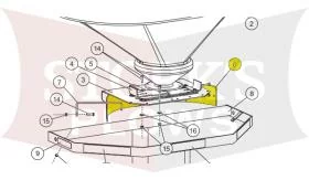 95323-1 Deflector For Western/Fisher 2500 (early version) Salt Spreader Tailgate 