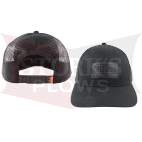 Western Black Leather Patch Hat Snowplow Baseball Cap 