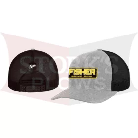 Fisher Trucker Hat Gray/Black Baseball cap  Snow plow 