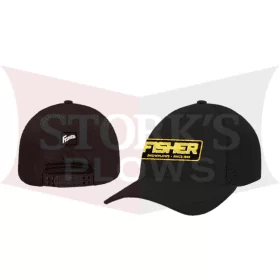 Fisher Black Woven Patch Hat Baseball Cap 