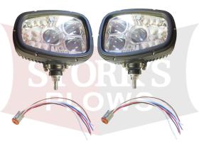 1312000 Aftermarket LED Heated Plow Lights Heavy Duty Snow Headlight Set