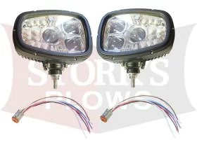 1312000 Aftermarket LED Heated Plow Lights Heavy Duty Snow Headlight Set