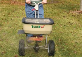 TS85SS New TurfEx 120 LBS Walk Behind Stainless Steel Broadcast Spreader