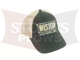 Black Western Mesh Snap Back StorksPlows.com Baseball Cap Hat Logo 