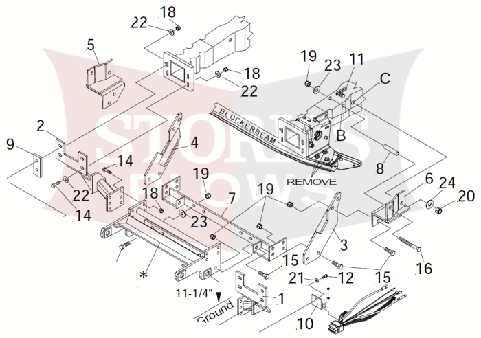 17122 Meyer MDII Plus Mount 99 F-250 F-350 Ford Truck Frame