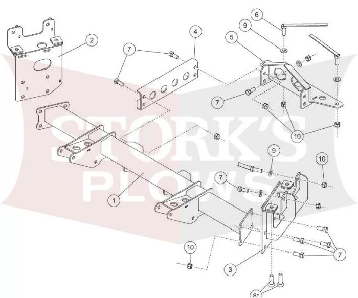 33925-2 Western Fisher SnowEx Mount 2019-2025 Dodge Ram Rebel 1500 Compact Plow 