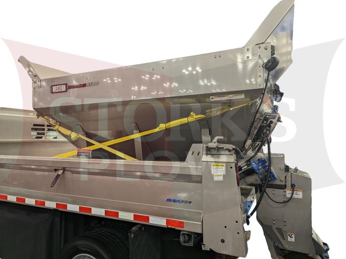 Western Marauder 2.2 Yard Hopper S220C 8 Ft Salt Spreader Drag Chain Stainless Steel Electric 
