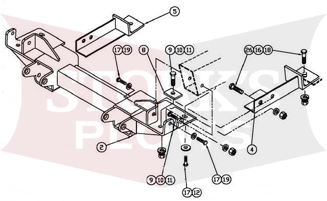 52549-MKPB Arctic Plow Mount 1999-2002 Chevy GMC 2500 3500 Frame Hitch