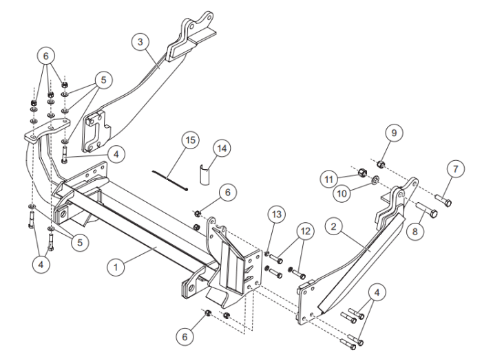 7187-1 Fisher Plow Mount 2008-2015 Ford F650 1 International 4000 Series