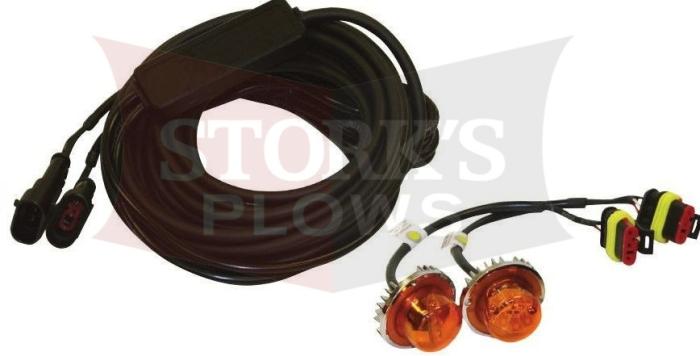 LED Hidden Amber Strobe Light Kit 25' Cable Dual Buyers Truck Star