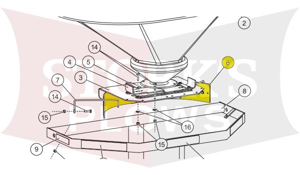 95323-1 Deflector For Western/Fisher 2500 (early version) Salt Spreader Tailgate 