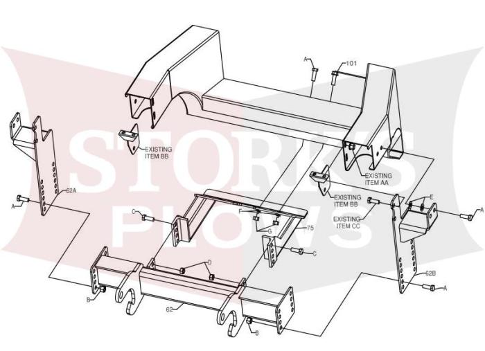 LTA04902 Boss RT3 Plow Mount 2000-2004 Dodge Dakota 