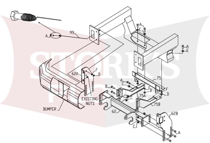LTA09823 Boss RT3 Plow Mount 06-08 Dodge Ram 1500