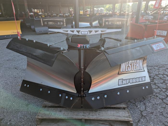 Like New Western Enforcer Stainless Steel LED Lights Half-Ton V Plow 7 1/2 Snow Plow Ultramount