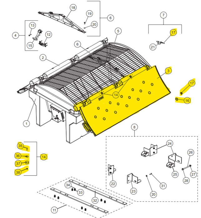 90250 8 Ft. PS 2.2 Poly Lid Kit P220 Western Marauder Fisher Tempest SnowEx Renegade