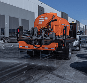IMT250G Camion Ice Master T-series Gas powered Salt Brine Sprayer 250 Gallon Liquid Truck unit