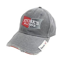 Grey Stork's Plows Baseball Cap Hat velcro SnowEx Logo 