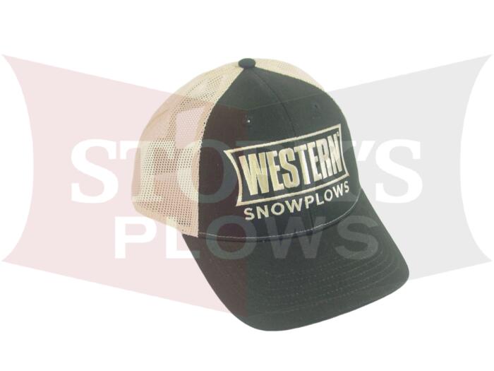 Black Western mesh snap back StorksPlows.com Baseball Cap Hat  Logo 